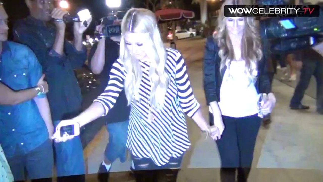 Aubrey o day arrives at Bootsy Bellows nightclub in hollywood