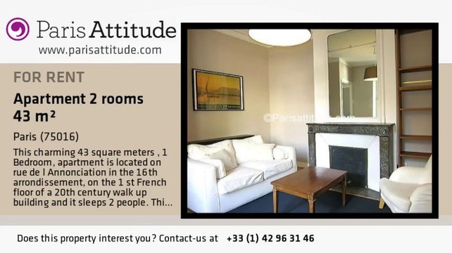 1 Bedroom Apartment for rent - La Muette, Paris - Ref. 7262