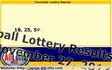 Powerball Lottery Drawing Results for November 27, 2013