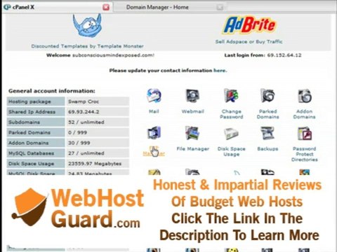 Web Hosting Cpanel: FTP server account manager