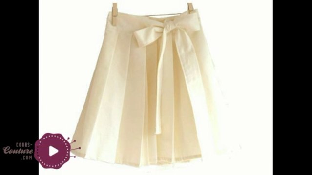 cours de couture - apprendre à coudre une jupe portefeuille plissée pour femme- Tuto de couture