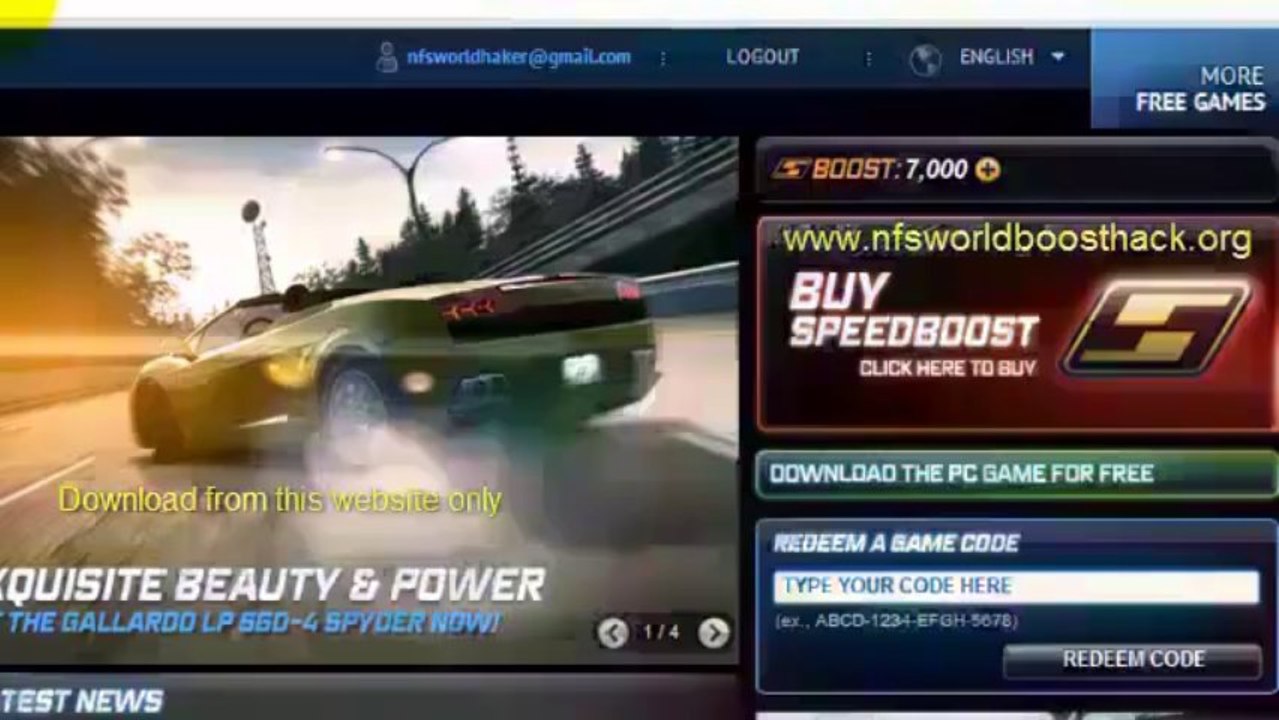 Need for Speed World Boost Hack 2013 Official Download Now!