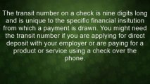How To Find The Transit Number On A Check
