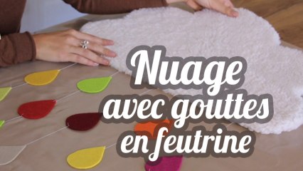 Nuage avec des gouttes en feutrine