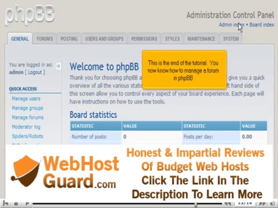 Manage a forum in phpBB by VodaHost web hosting