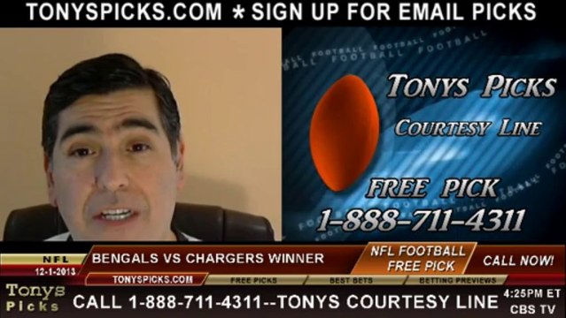 San Diego Chargers vs. Cincinnati Bengals Pick Prediction NFL Odds 12-1-2013