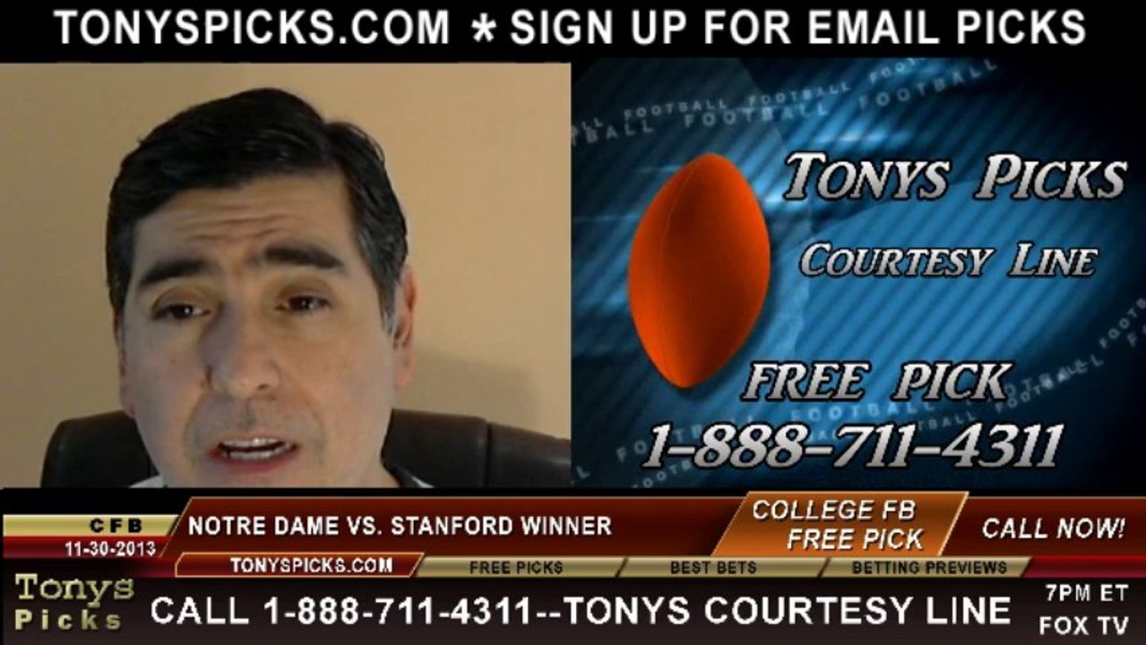 Stanford Cardinal vs. Notre Dame Fighting Irish Pick Prediction NCAAF Odds 11-30-2013