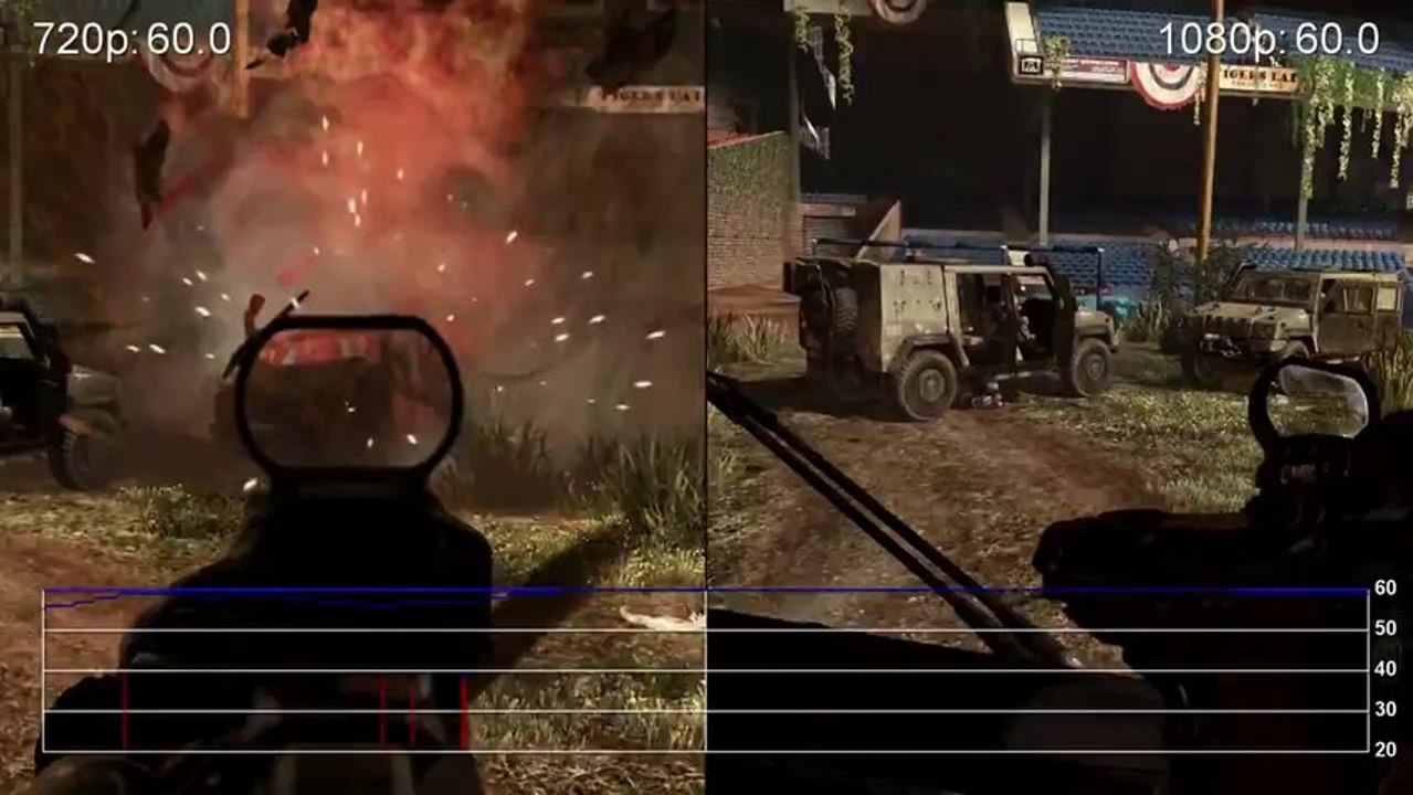 Call of Duty Ghosts PS4 NO Patch vs. 1080p Patch Frame-Rate Test