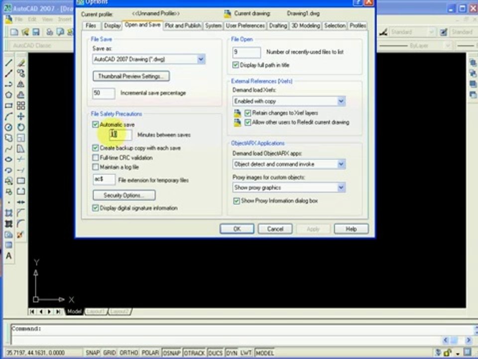automatic save (www.cadurdu.com)