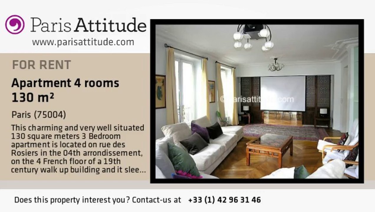 3 Bedroom Apartment for rent - St Paul, Paris ...