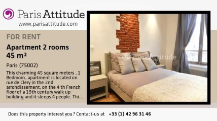 1 Bedroom Apartment for rent - Montorgueil, Paris - Ref. 8220