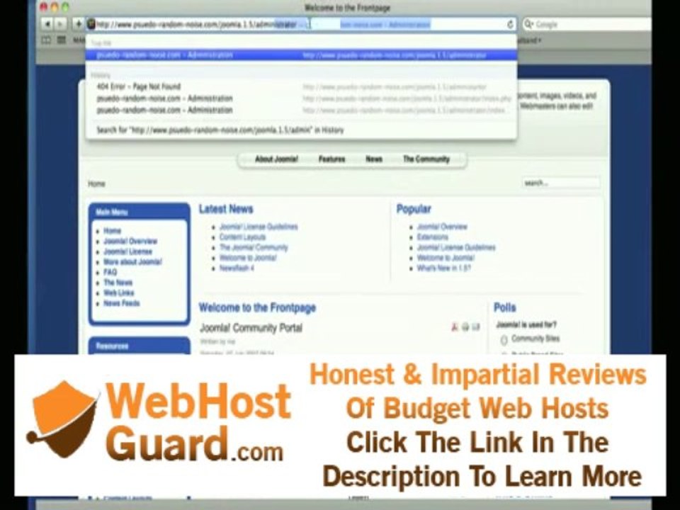 Installing Joomla Using Fantastico on Just Host CPanel