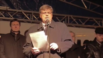 przemówienie na wiecu protestacyjnym na Starym Rynku w Bydgoszczy