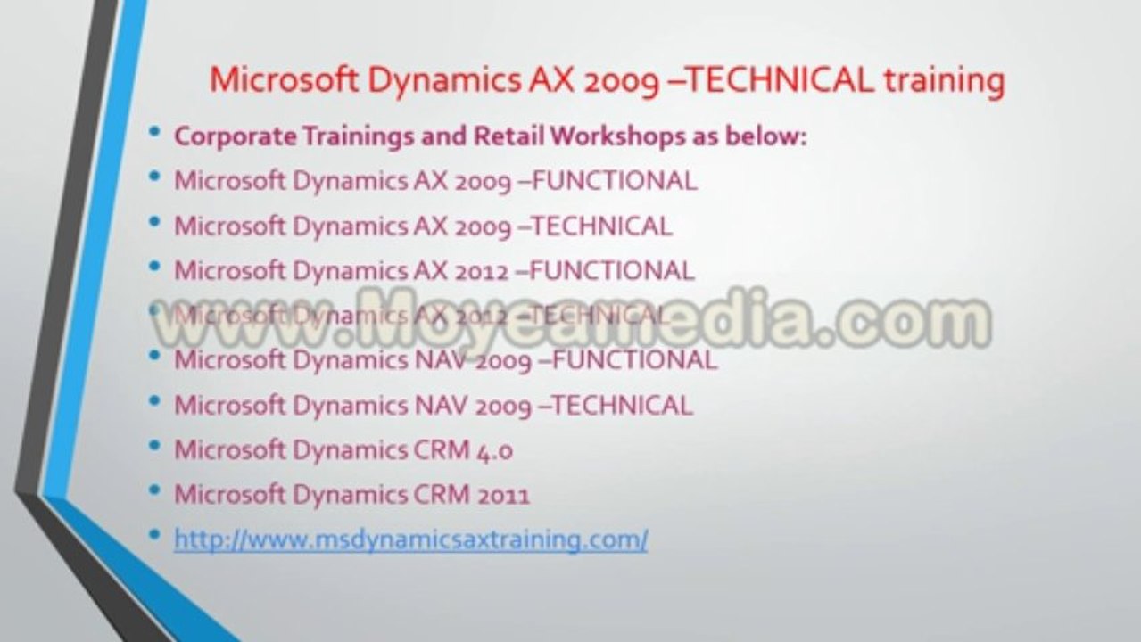 Microsoft dynamics ax 2012 technical & fuctional training