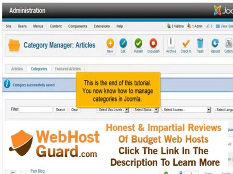 How to use the Category Manager in Joomla | FastDot Cloud Hosting