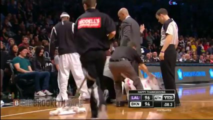 Jason Kidd spills Drink on Court