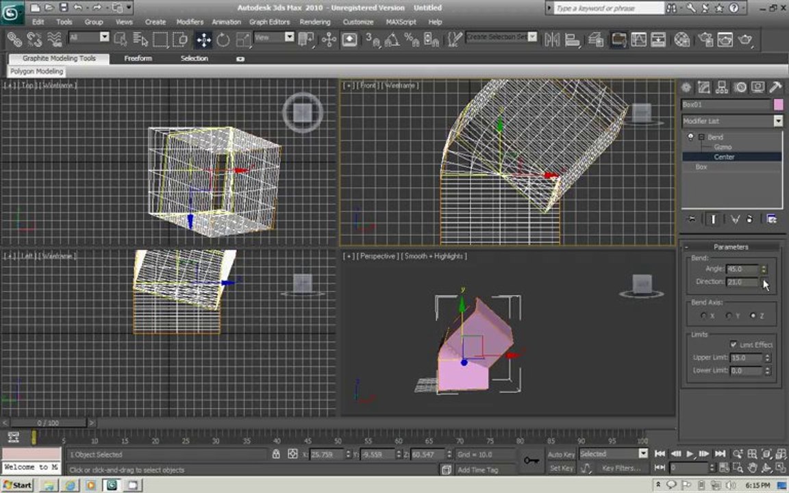 3Ds Max Tutorial - Modifiers Bend - Urdu/Hindi