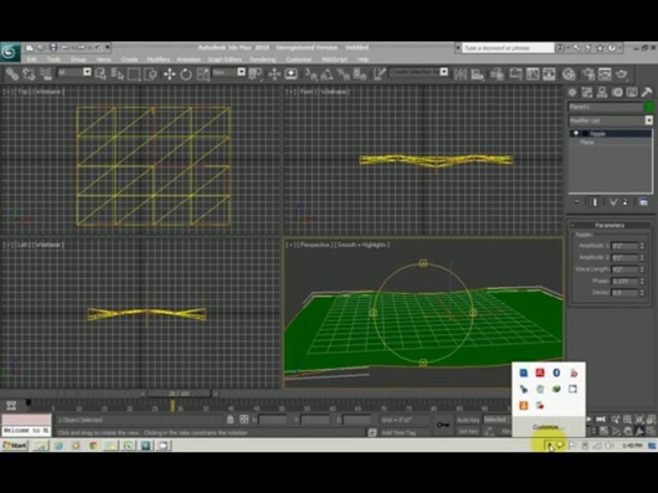 3Ds Max Tutorial - Ripple Animation - Urdu/Hindi