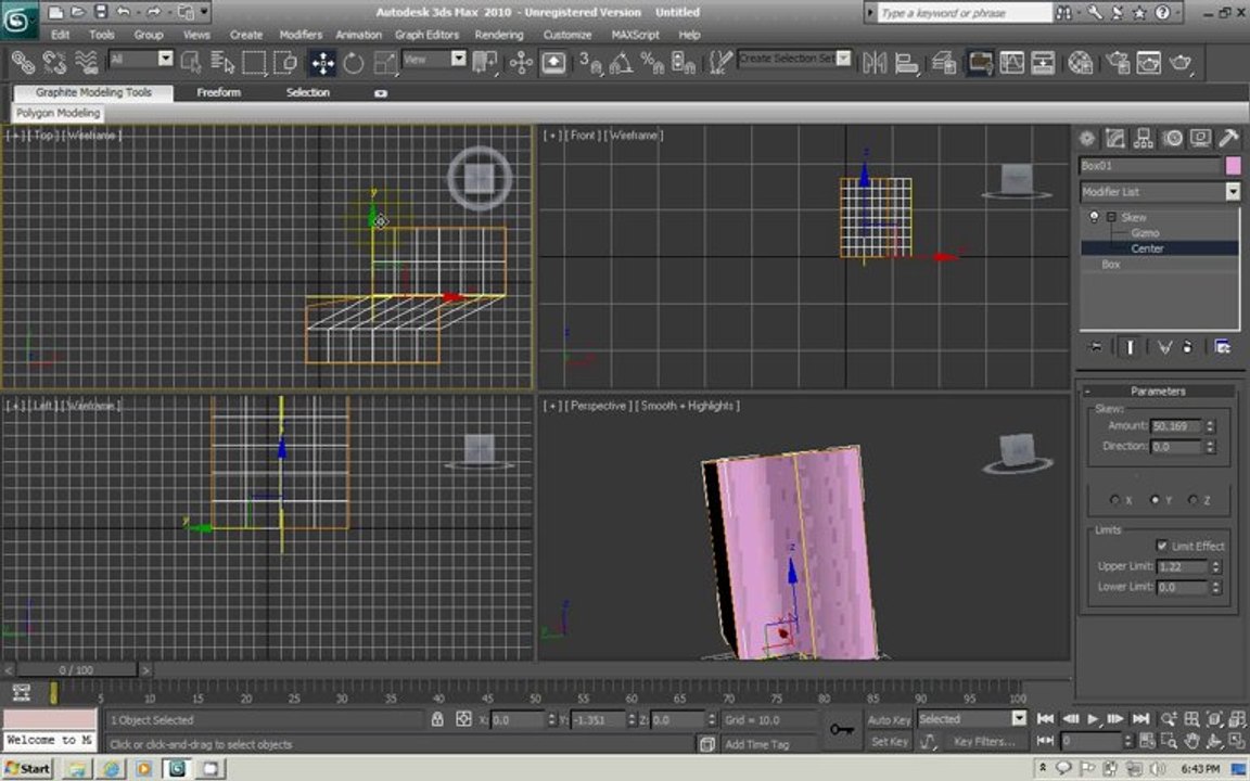3Ds Max Tutorial - skew relex - Urdu/Hindi