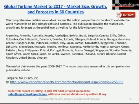 ReportsnReports: Global Turbine Market to 2017