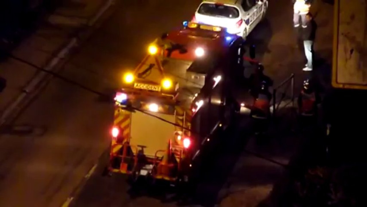 Intervention SDIS 76 _ VSAV + Police Nationale + VSR + VBS - Accident de la route