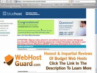 Bluehost hosting offering unlimited storage space