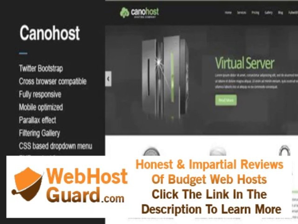 Preview CanoHost - Responsive Hosting and Business Theme Site Templates - Technology Template Downlo