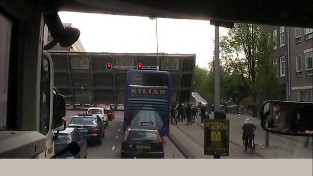 Road lifted up like a Wall - Amsterdam, Holland. Europe Holidays