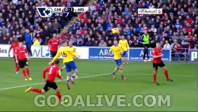 Aaron Ramsey Amazing Goal Cardiff City Vs Arsenal FC 0-1 Gooalive.com ~ 30/11/2013
