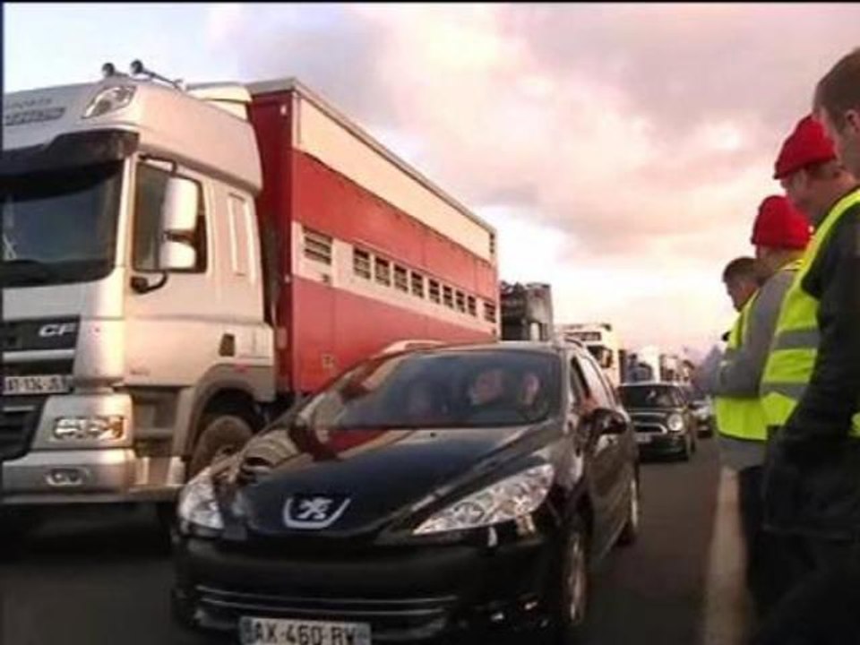 Les routiers mobilisés contre l'écotaxe - 30/11