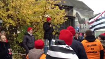 Bonnets rouges à Carhaix : discours d'Olivier Le Bras syndicaliste chez Gad.