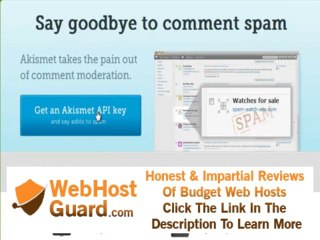 Akismet WordPress Plugin for No Spam Web hosting, Go Daddy