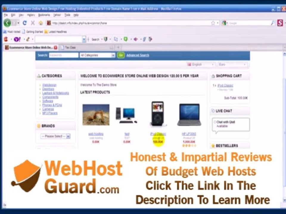 System Settings Tax Classes Online Shopping Carts Free Hosting Free E-Mail Domain
