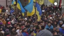 Protestas ante el tribunal de Kiev