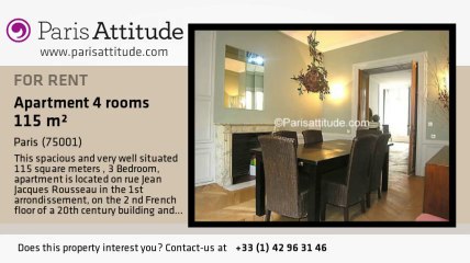 3 Bedroom Apartment for rent - Palais Royal, Paris - Ref. 7612