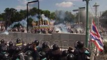 Thai protesters face tear gas