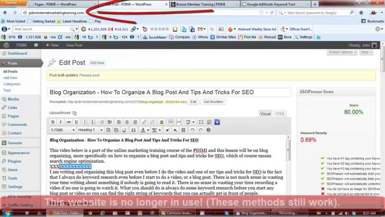 Search Engine Optimization Techniques PDF - Webpage Video 1 Part 2