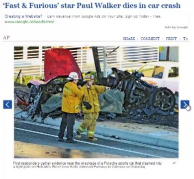 'Fast & Furious' star Paul Walker dies in car crash_ Crash Site Images and Footages