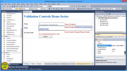 Part 6 - RegularExpressionValidator Control Tutorial using C# In Urdu