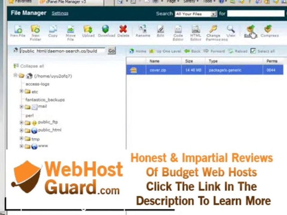 how to unzip files in cpanel hosting, hostgator, bluehost, extracting files