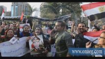 شاهد بالفيديو..هتافات مؤيدي السيسي أمام السفارة القطرية