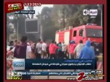 طلاب الاخوان الارهابية يحرقون سيارة شرطة بميدان النهضة