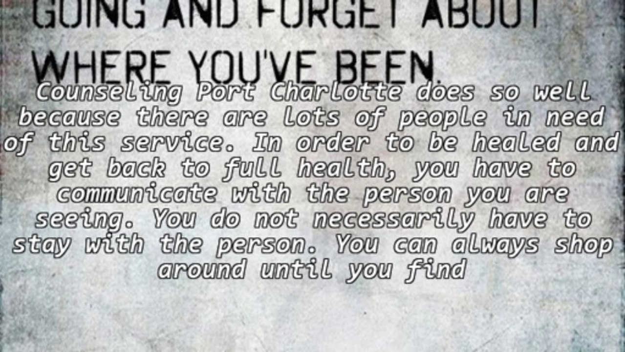 What You Get From Counseling Port Charlotte