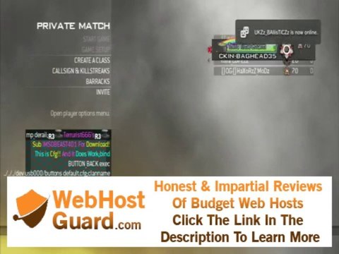 Hosting buttons_default.cfg INFECTION LOBBY on 1.14 MW2!!! (PS3)