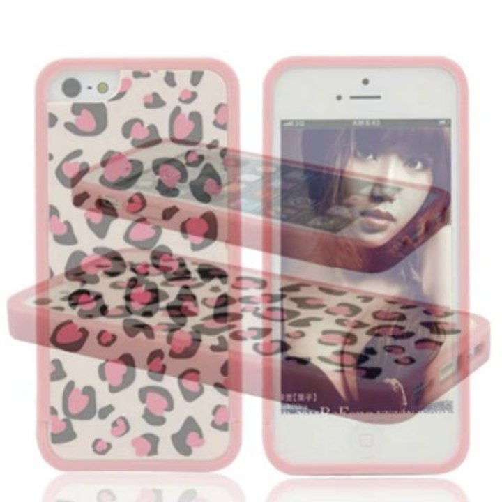 Hytparts.com-Pink Leopard Hard Faceplate Bumper Case for iPhone 5 Cover Skin