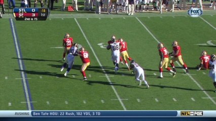 Rams defense, sack, 6-yd loss