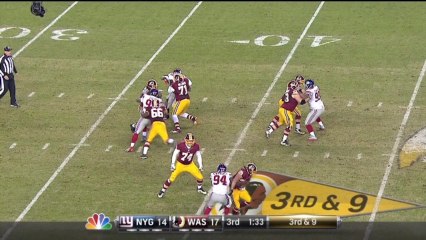 Giants defense, sack, 8-yd loss