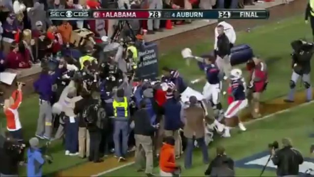 Touch Down de 100 yards énorme - Victoire des Auburns en Football américain