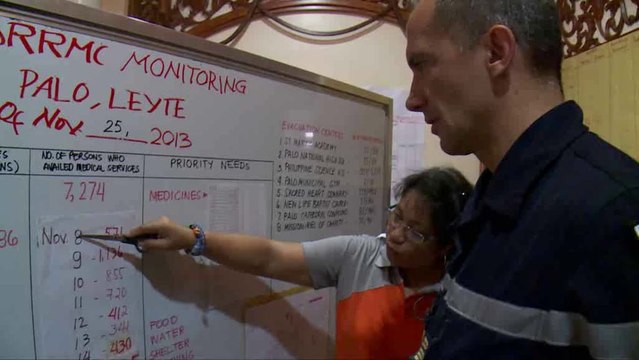 Cyclone Haiyan : détachement de la sécurité civile dans le secteur Palo sur l'île de Leyté
