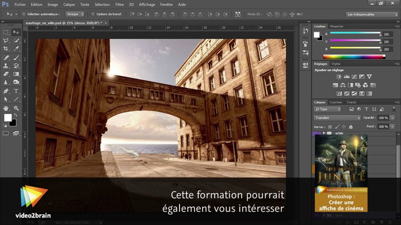 Atelier créatif avec Photoshop : Naufrage en ville : trailer | video2brain.com